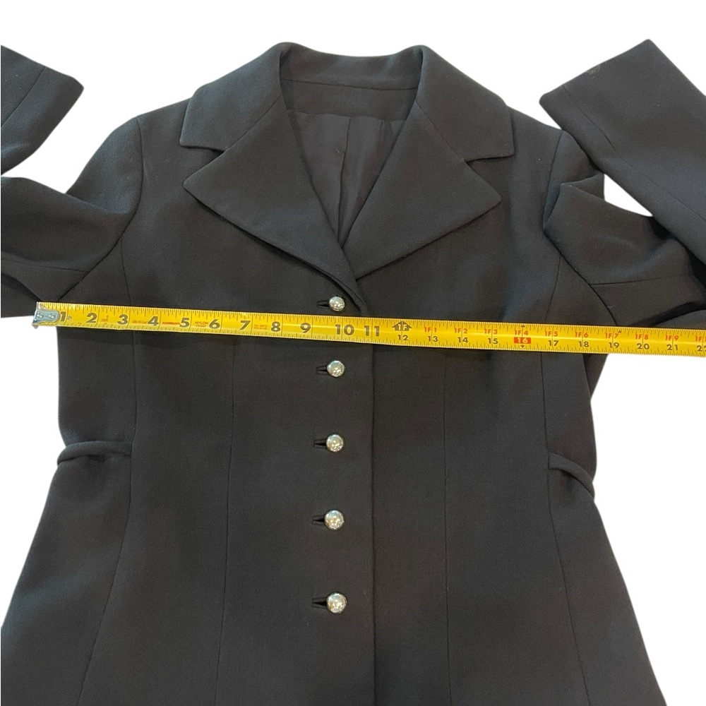 1950s Christian Dior Espresso Classic Black Women's Button-Front Blazer Jacket - Picture 8 of 12